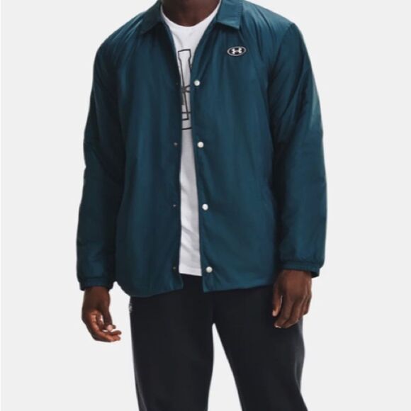 NWT Men’s Under Armour Athletics Teal Loose Fit Jacket Size Large Casual Sporty - Picture 1 of 8